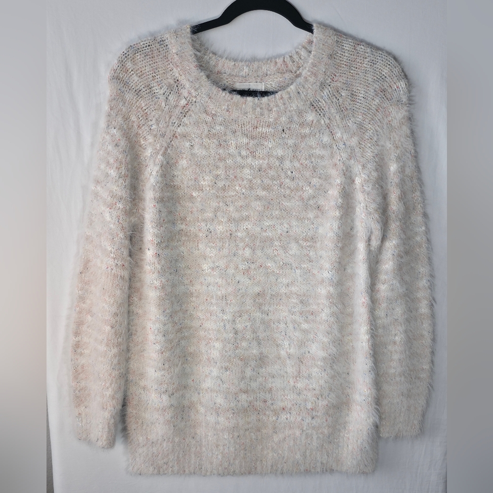 Lou & Grey Soft Speckled Eyelash Knit Sweater - Cozycore Neutral Cream Small - Picture 2 of 9